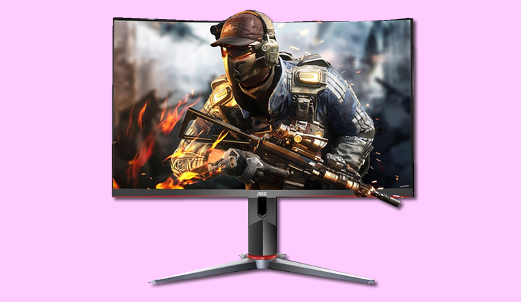 AOC27寸高清孤形显示器，75HZ-1080P